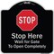 Signmission Designer Series-Stop Wait For Gate To Open Completely With Symbol, 18" x 18", BS-1818-9883 A-DES-BS-1818-9883 - alternate 1